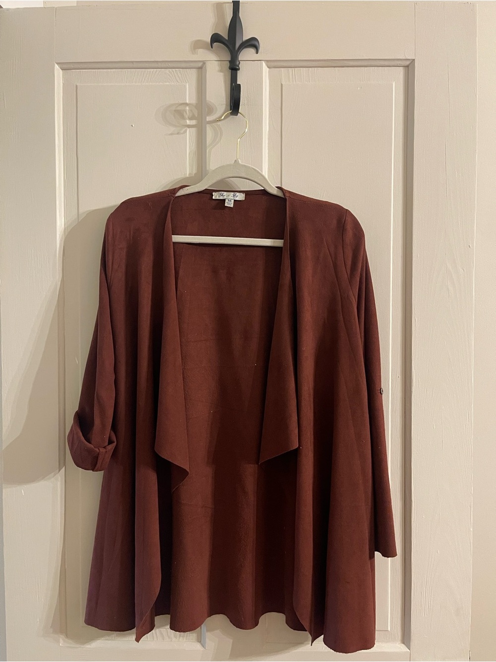 She+Sky open front suede-like jacket